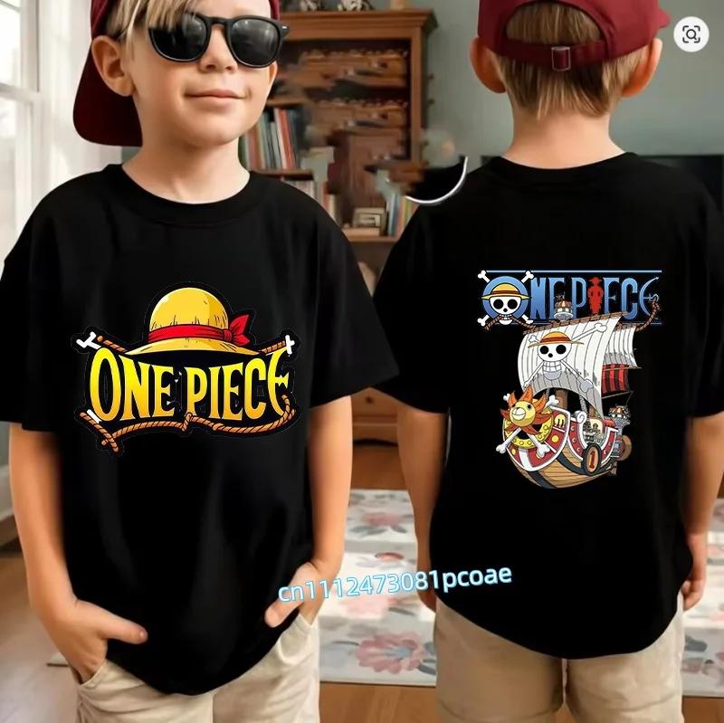 Boys Girls T Shirt Summer Kids Anime TShirt Zoro Nami Chopper Cute Clothes Cartoon Tees Birthday Gifts Tops