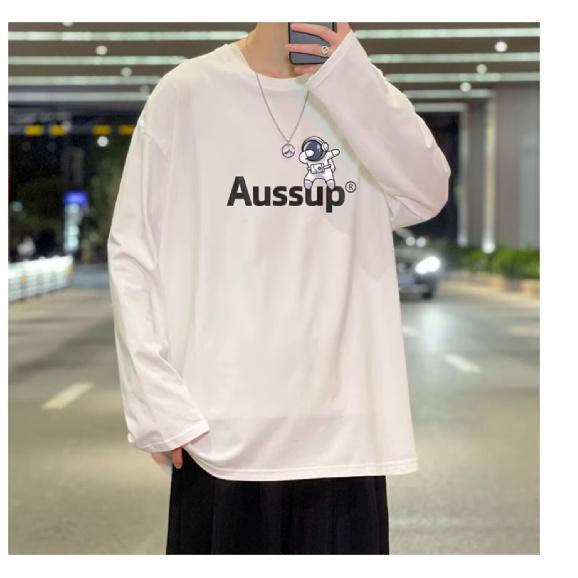 Printed Autumn Winter Sweater Men's Spring and Autumn 2024 Korean New Round Neck Loose Top Chic Hong Kong Style Trendy