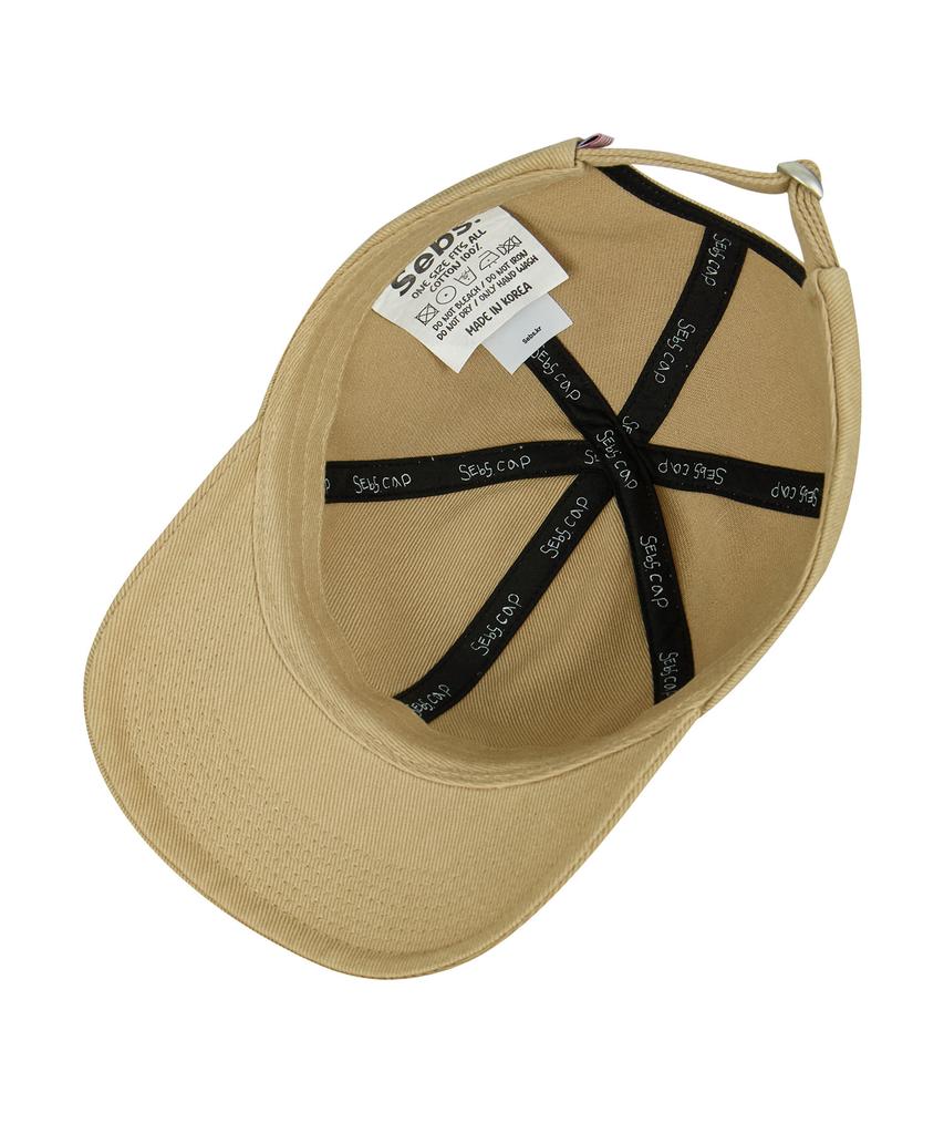 Sebseu Small Logo Twill Brown Ball Cap - Beige