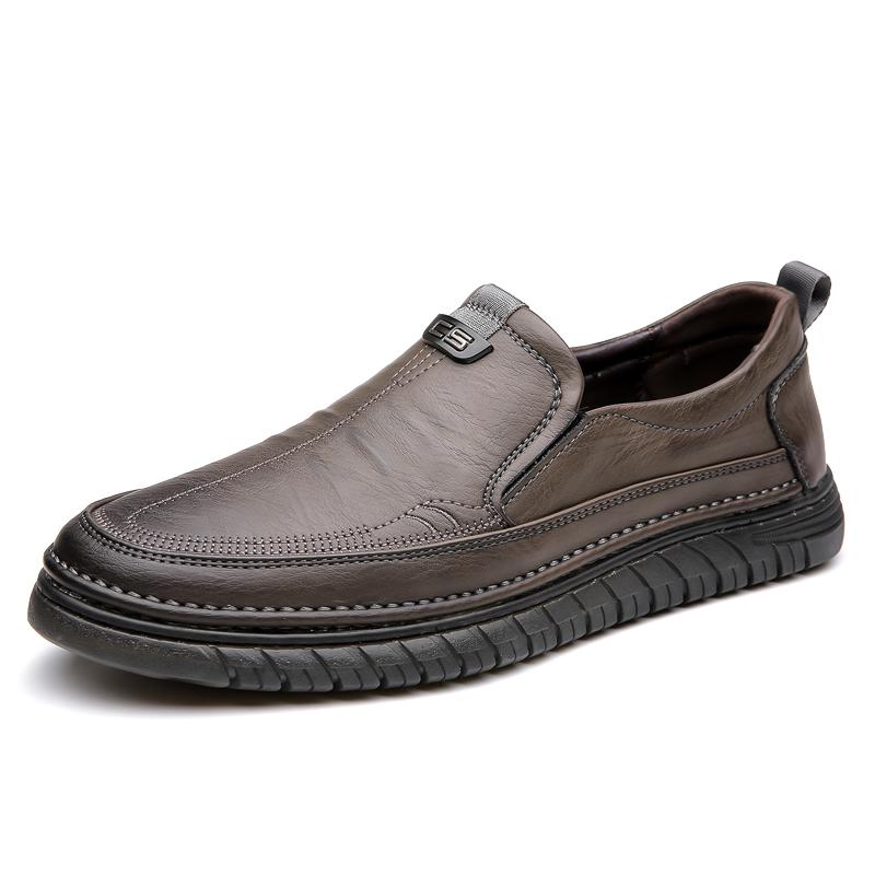 Zapatos Slip On de Cuero Genuino Cosidos a Mano para Hombre, Calzado Formal de Negocios para Ocasión, Fiesta de Bodas, Ocio, Zapatos de Vestir