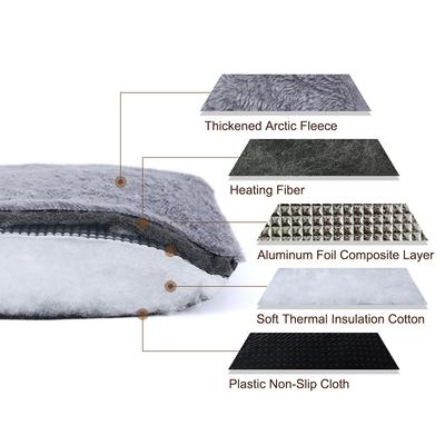 Self-Warming Cat Mat Soft Plush Dog Crate Pad with Non-Slip Bottom Winter Extra Warm Thermal Pet