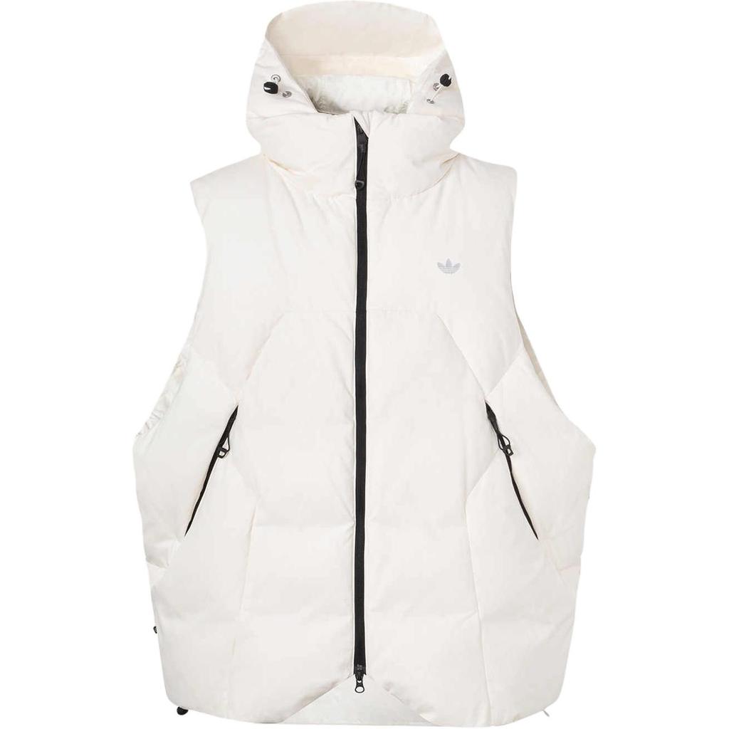 Adidas Originals X Hamcus Striped Color-Block Loose Hooded Down Jacket With Detachable Hood Unisex Outerwear White HY6368