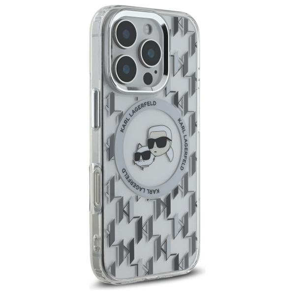Karl Lagerfeld KLHMP16LHMCKMHT iPhone 16 Pro 6.3" Clear/Transparent IML Monogram Karl&Choupette Head MagSafe