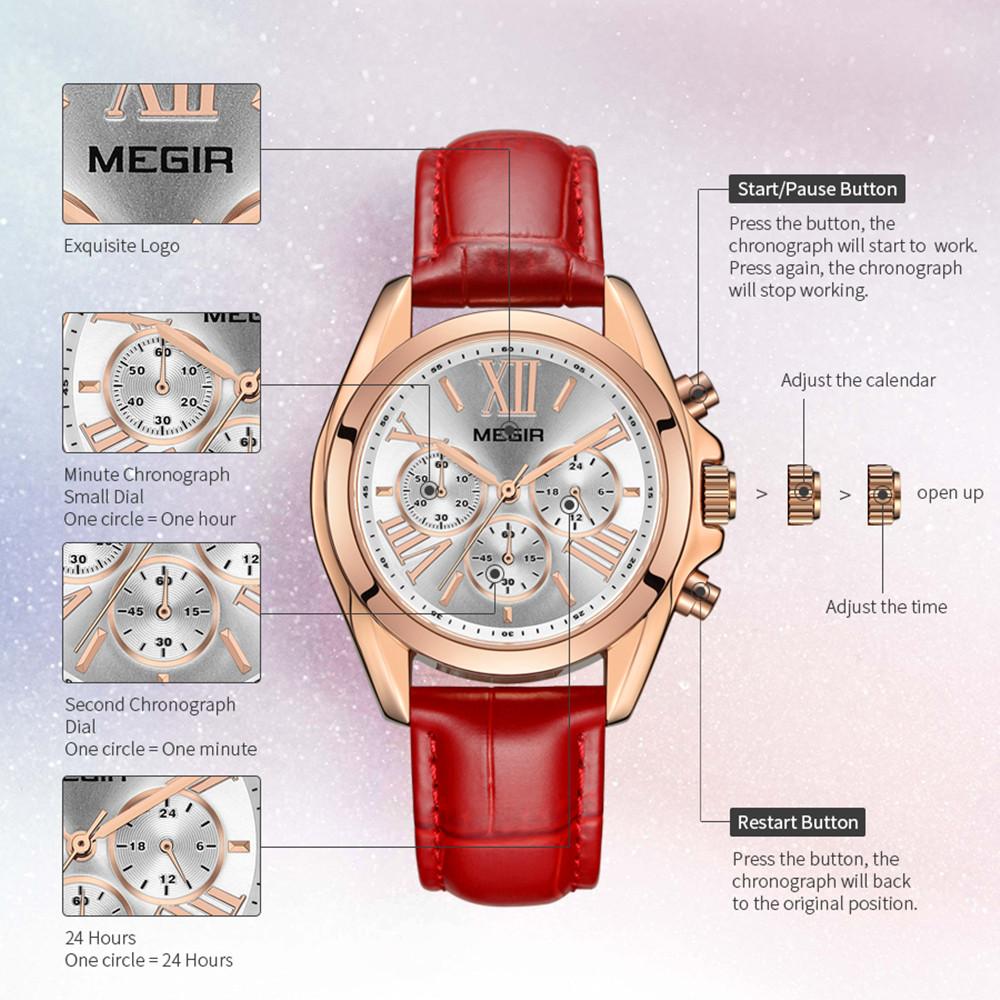 Women Watches Top Brand Luxury MEGIR Quartz Ladies Watch Bracelet Clock Lovers Relogio Reloj Mujer Zegarek Damski Montre Femme