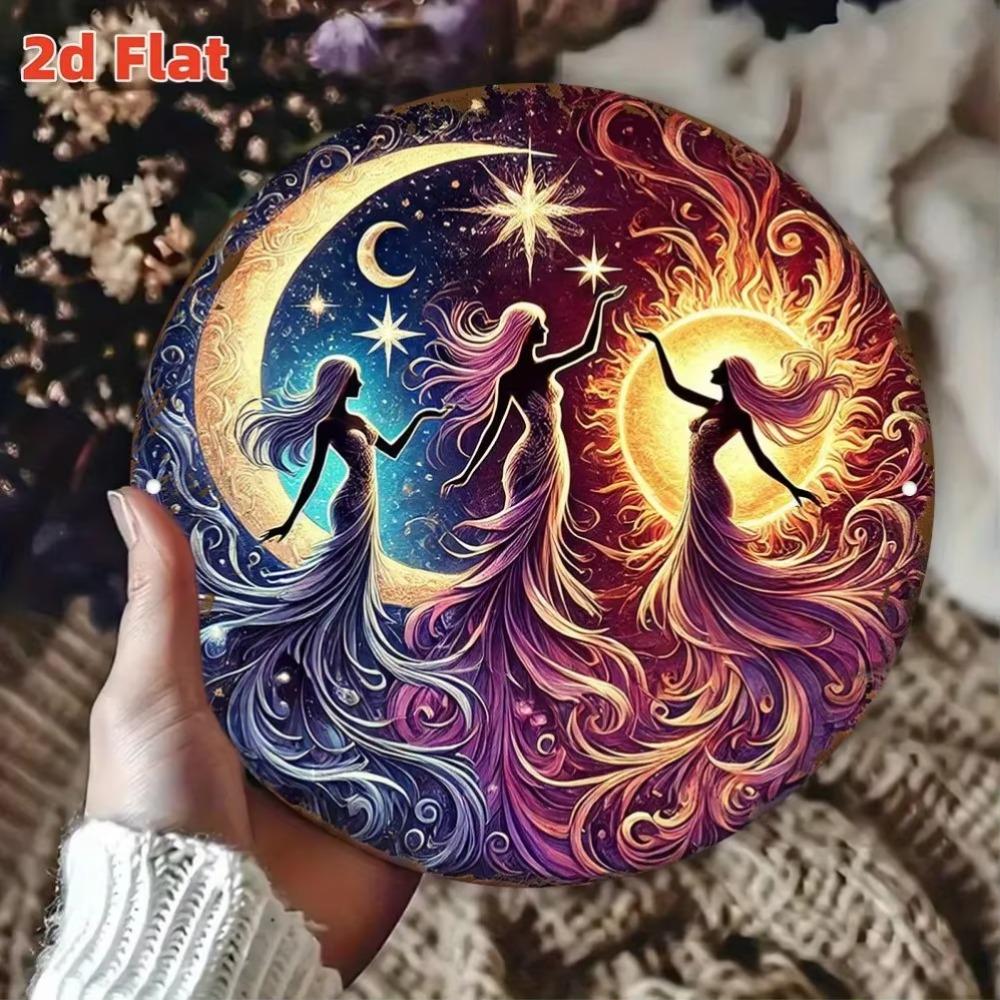 Women in Cosmic Dance Sun Moon Wall Art Astronomy Astrology Lovers Indoor Outdoor Decoration Poster