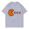 Funny Pumpkin Pie Chasing Turkey Print T Shirt Women Fashion Short Sleeve T-shirt Summer Casual RoundNeck Streetwear Clothing