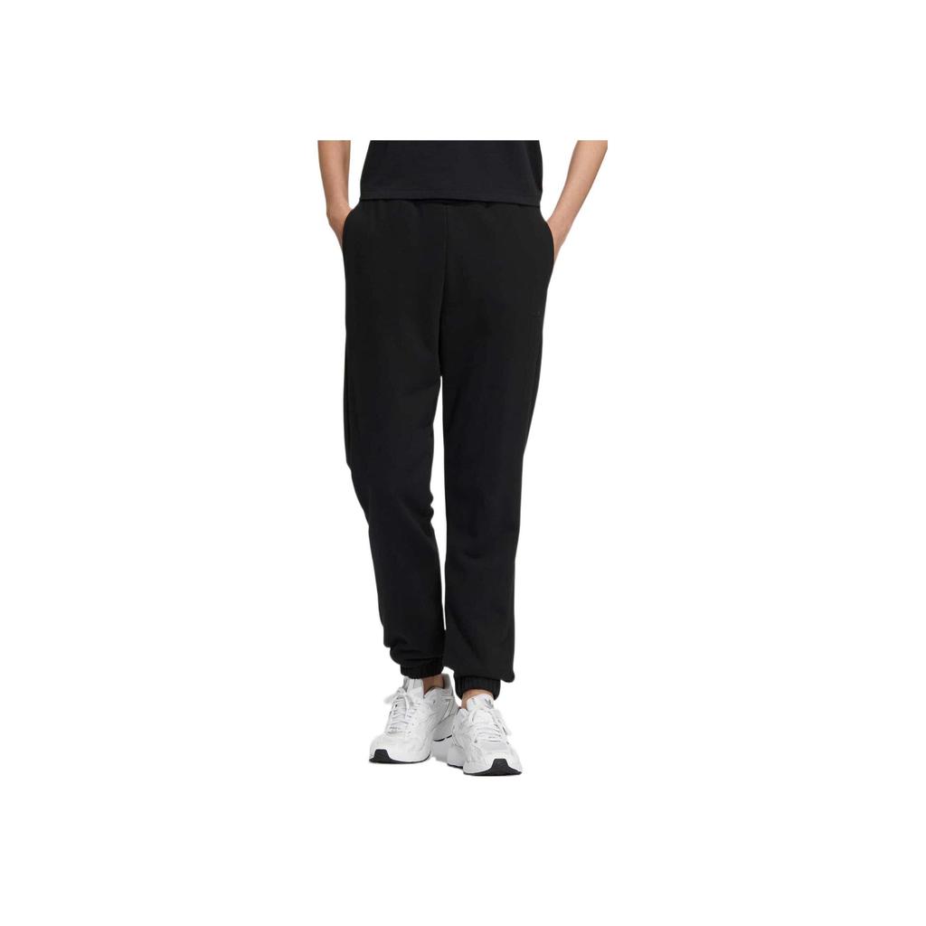 Adidas Originals Trefoil FW22 Solid Color Print Logo Joggers with Elastic Cuffs Women Bottoms Black IC8133
