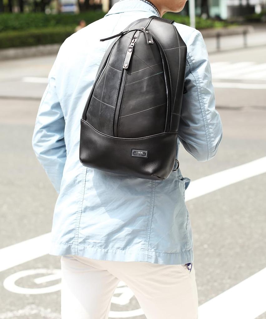 Designer Body Bag for Crossbody Made in [SEAL] Men, One-Shoulder Bag, Bag, Waterproof, Outdoor, Japan, PS-056BK