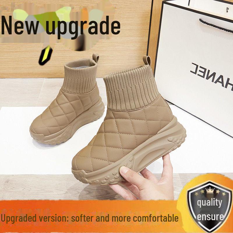 Women's 2024 Platform Height-Enhancing Waterproof Snow Boots with Fur Lining