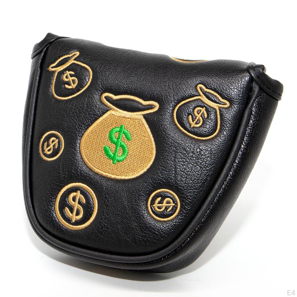 Durable Golf Mallet Putter Head Cover, Club Headcovers, Embroidery Wrap Easy for Golfers Women