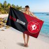 FC Twente Custom Beach Towel, Personalized Name Text Print, Football Logo Soft Quick‑Dry Towel Holiday Gift