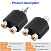 Xiatiaosann RCA Y Splitter RCA 1 Male to 2 Female Phono Connector AV Video Y Splitter RCA 1 Female to 2 Female Phono Connector AV Video Y Splitter for