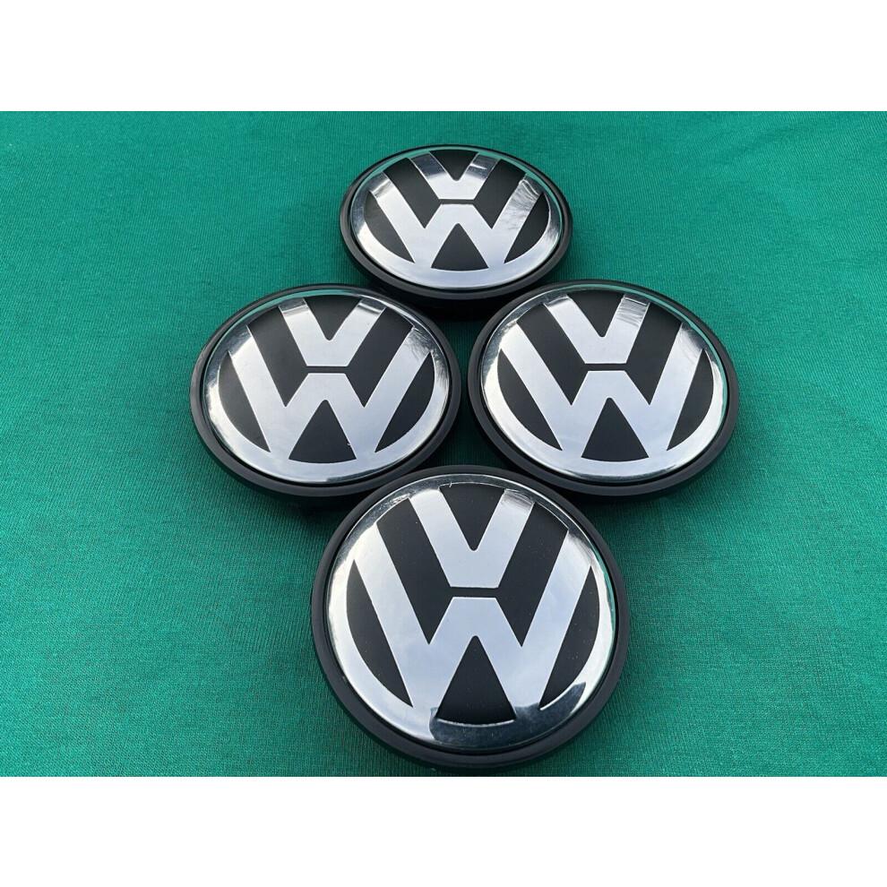 VW Alloy Wheel 65mm Centre Caps - 4x Caps - Free Postage