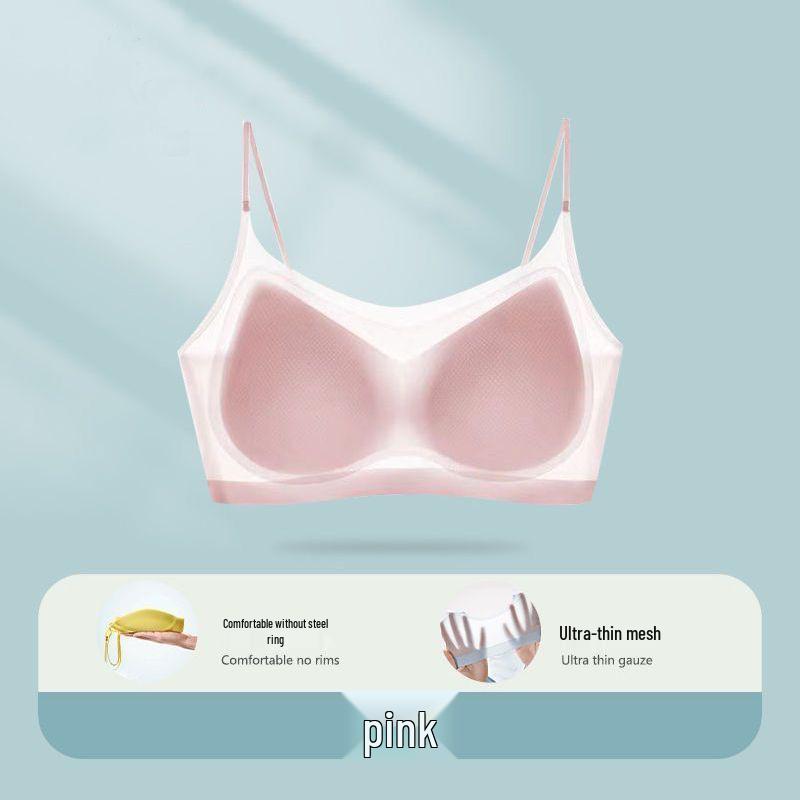 Ultratenká bezešvá sportovní podprsenka z ledového hedvábí - Dámská lehká, prodyšná, s podporou pro malá prsa