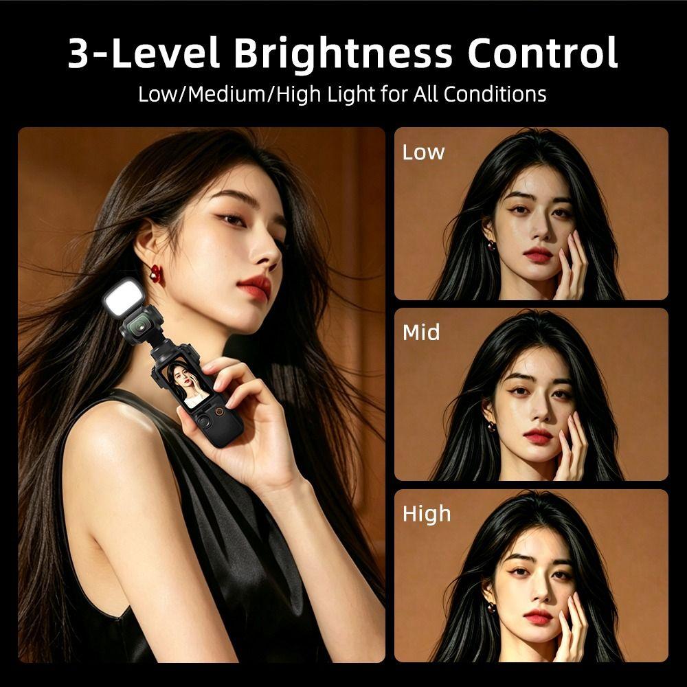 Adjustable Brightness Video Selfie Light for DJI Osmo Pocket 4 Gimbal Camera Accessories