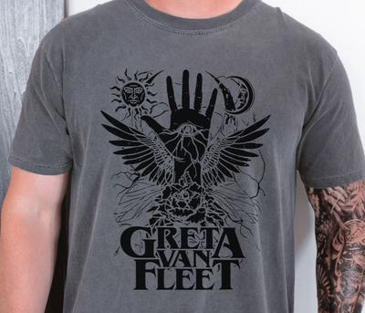 Greta Van Fleet Hamsa Hand T-Shirt Rock Band On Premium Comfort Colors Tee