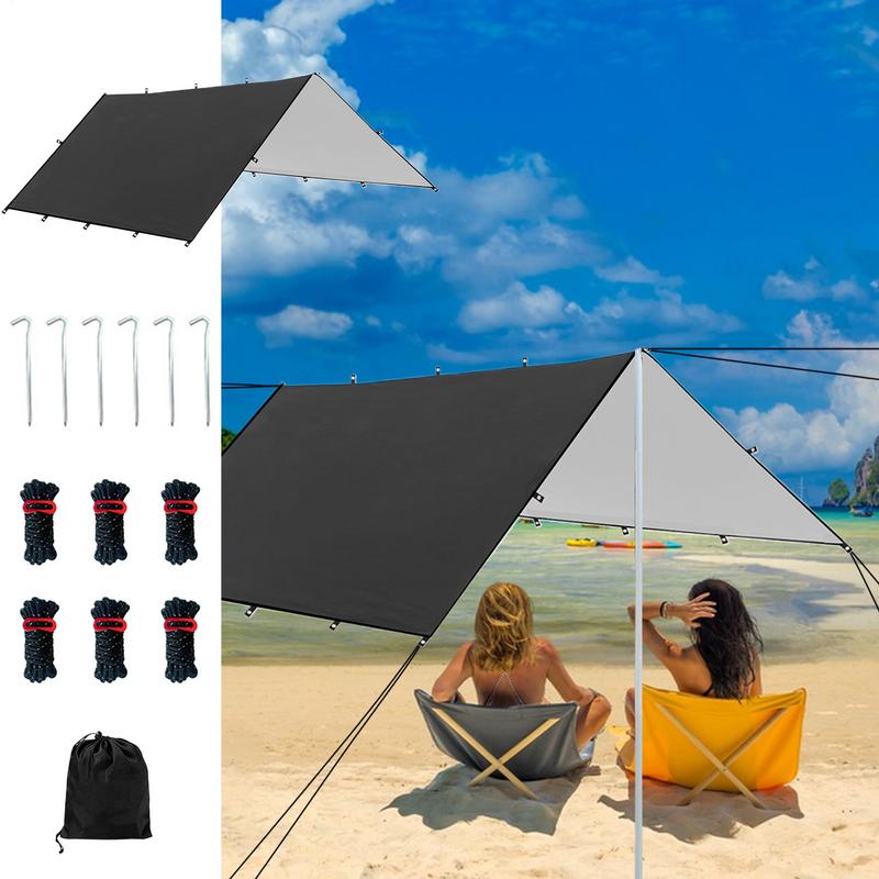 Waterproof Camping Tent Tarp Outdoor Shelter Cover Weatherproof Lightweight Tent Tarp for Backpacking Survival Picnic Climbing