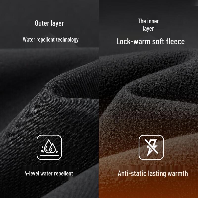 CAMEL Men's Fleece-Lined Water-Repellent Softshell Work Pants