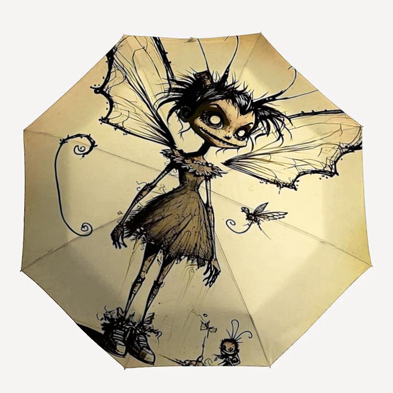 

1pc Fairy Wings Automatic Open/close Umbrella, 8-Rib sturdy structure, Portable Travel Umbrella, Parties, Everyday Use, Outdoor Accessory f46