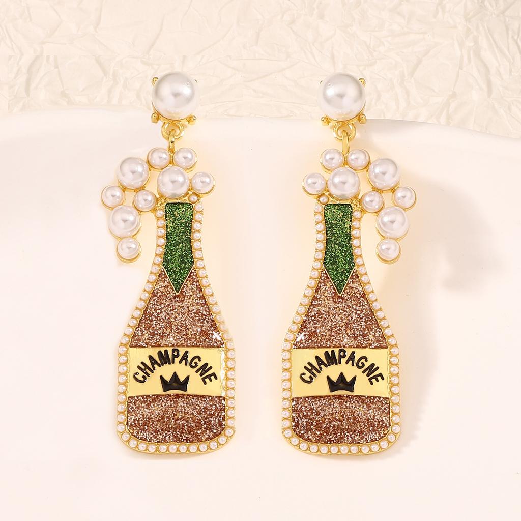 Popular Light Luxury Carnival Cute Wine Bottle Trendy Temperament Versatile New Earrings Stud Earrings