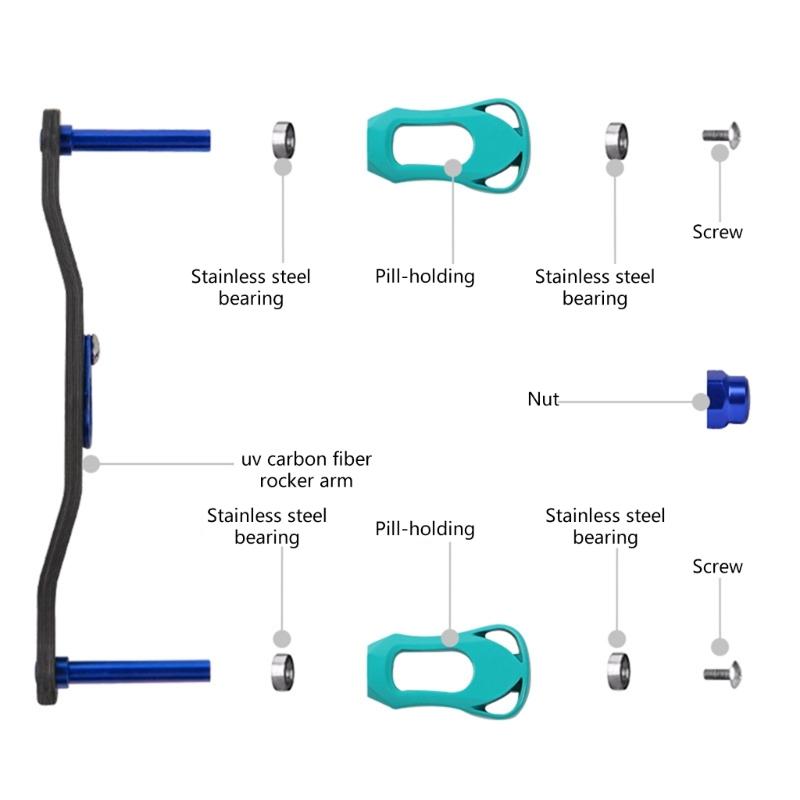 Leichte Wassertropfenrollen Angelrollen Griff Kohlefaser Angel Baitcastrollen Griff Wippe Angelzubehör
