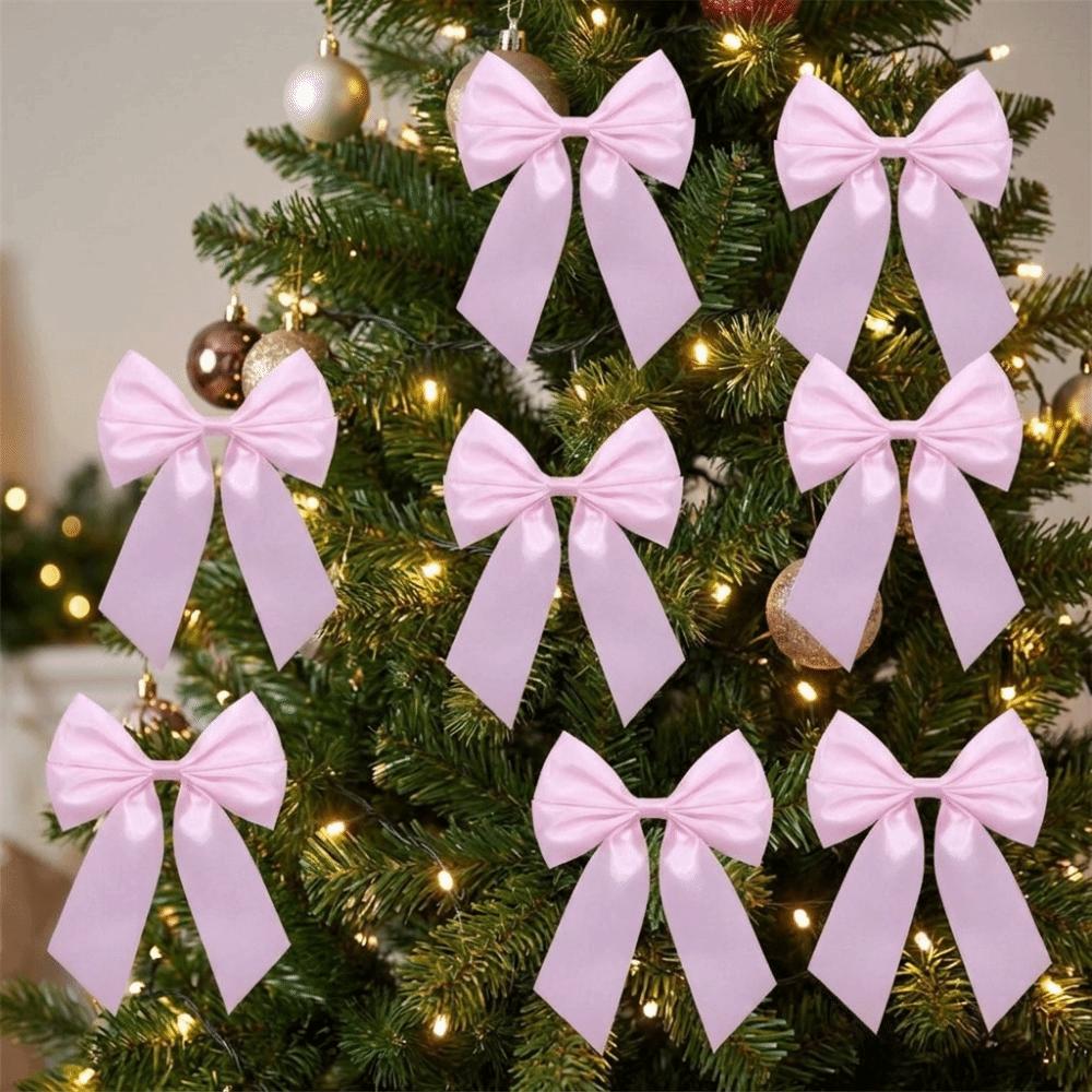 10Pcs Solid Color Christmas Bowknot DIY Christmas Decorative Bow Wedding Party