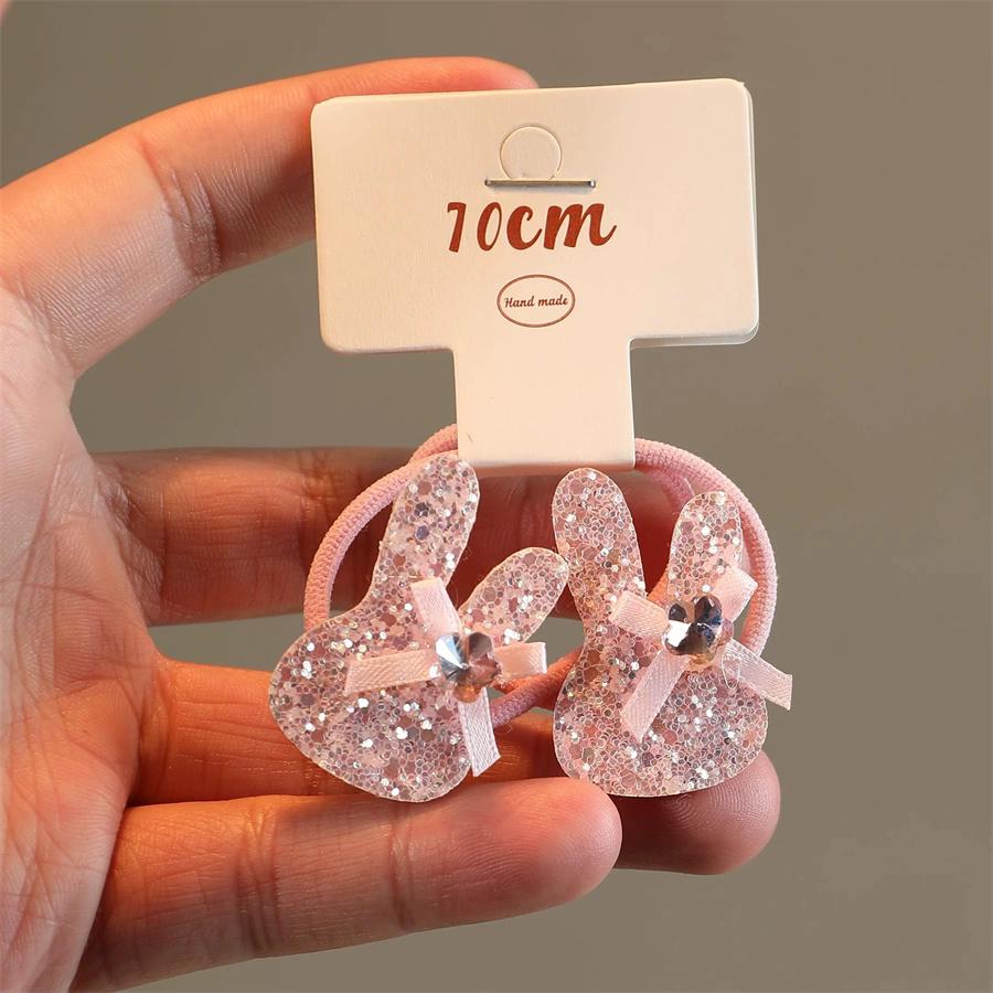 8PCS Pink Sparkling Diamond Rabbit Hair Accessory for Ladies, Cute Sequins, Star Hair Clip, Hair Loop, BB Clip, Bangs Hair Clip