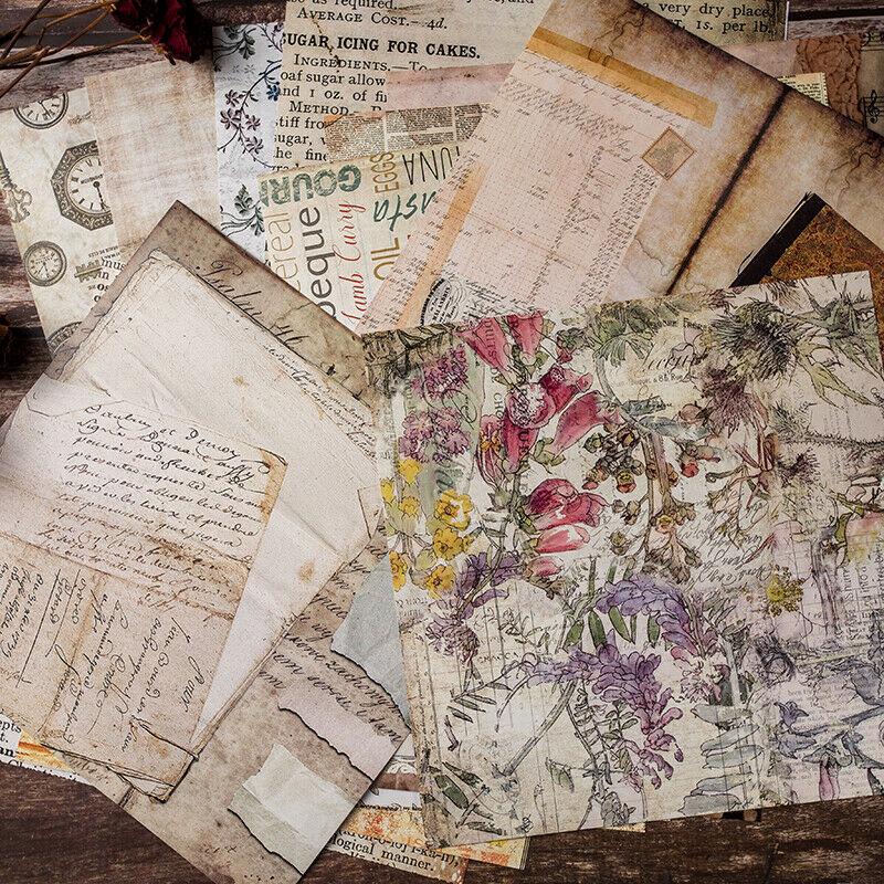 Set 24 Fogli Carta Vintage Per Scrapbooking E Decoupage – 15x15 Cm, Motivi Retrò, Per Regali E Diario Creativo