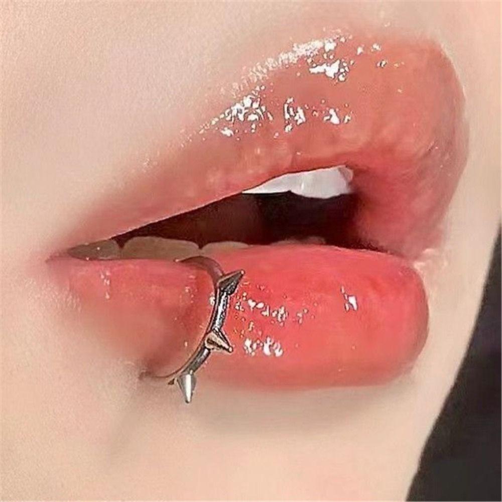 1PC Cool Stainless Steel Fake Nose Ring Non-Pierced Hip Hop C Clip Lip Ring Fake Nose Piercing