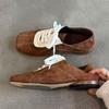 Sheepskin Version~ Casual Versatile Square Head Strap, Comfortable Soft Sole, Retro College Style and Training Shoes, Color Matching Niche Design