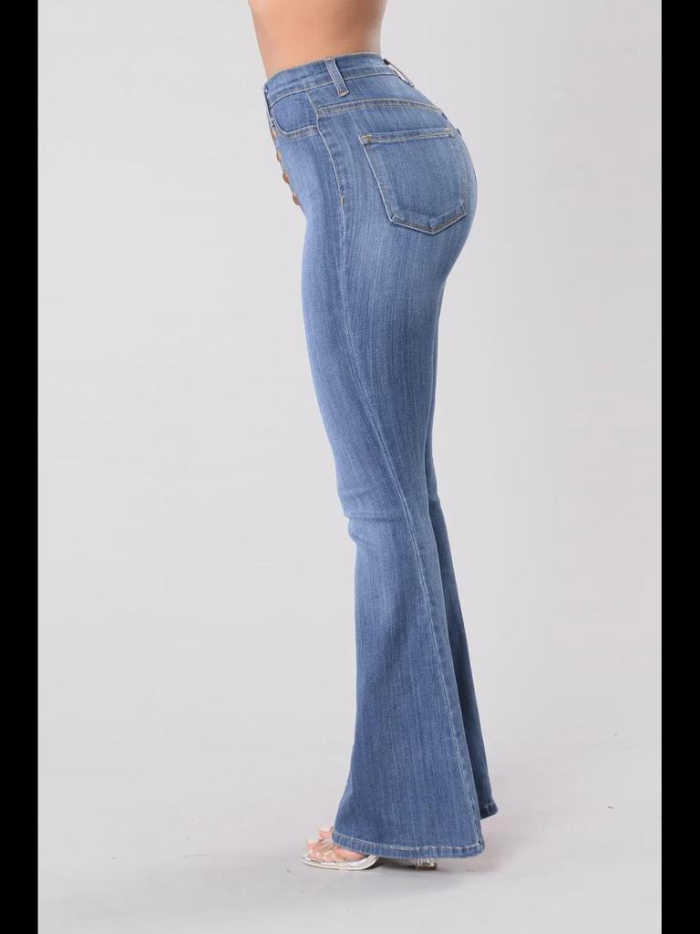 2024 Women's High-Waisted Flared Slim Jeans