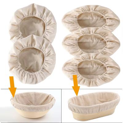 5PC Bread Proofing Basket Cloth Liner Basket Liner Baking Dough Basket Cover Liner Oval Linen Sourdough Proofing Cloth for Baking 2pcs