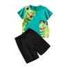 Kids Summer Short Sleeve T-Shirt 2 Piece Set for Boys Girls Casual Breathable Lightweight Tee Outfit