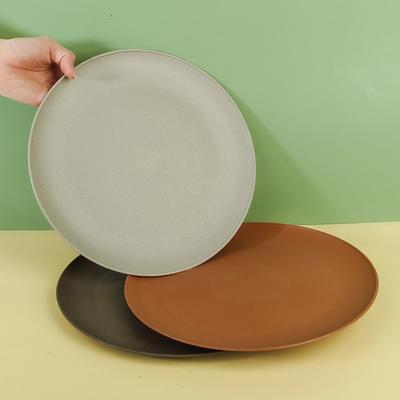 Haushalt Weizenstroh Rundes Geschirr, Obstteller, Speiseteller, Plastikgebäckteller