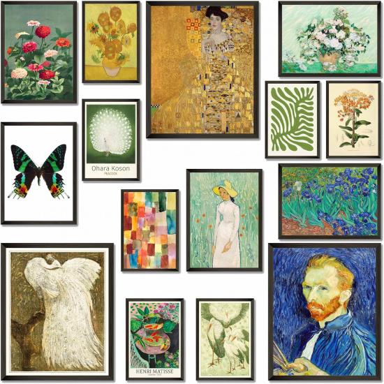 LANCHI95 15 шт. Винтажные художественные принты - Викторианские готические настенные художественные принты, Винтажные постеры для комнаты, Атмосферные настенные принты для галереи, Настенный принт для спальни, 8x10