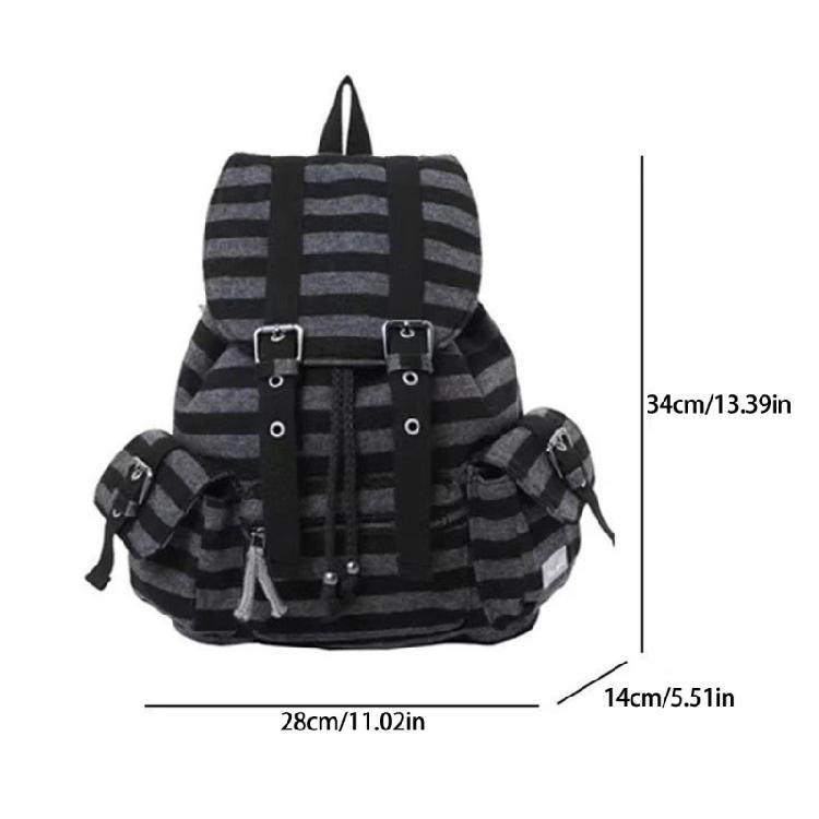 Sac à dos scolaire pour étudiants Sac à dos à rayures rétro Sacs à dos de voyage Sacs à dos de jour grande capacité Sac à dos de voyage pour filles