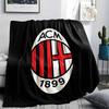 AC Milan Printed Flannel Blanket, Soft Throw for Bedroom Sofa, Washable,soccer Fan Merchandise, Great Gift.
