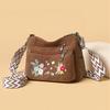 Embroidered Middle-Aged and Elderly Mother Bag Women's Large Capacity Shoulder Crossbody Bag