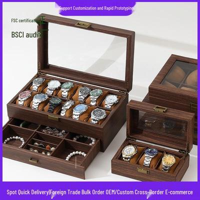 Qingyu Verpackung Rindenstruktur PU-Leder Uhren- und Schmuck-Displaybox