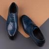 Fashion New Style Oxfords Men Shoes Top Layer Cowhide Leather Handmade Luxury Retro Blue Designer Business Office Wedding Male's Shoe CN