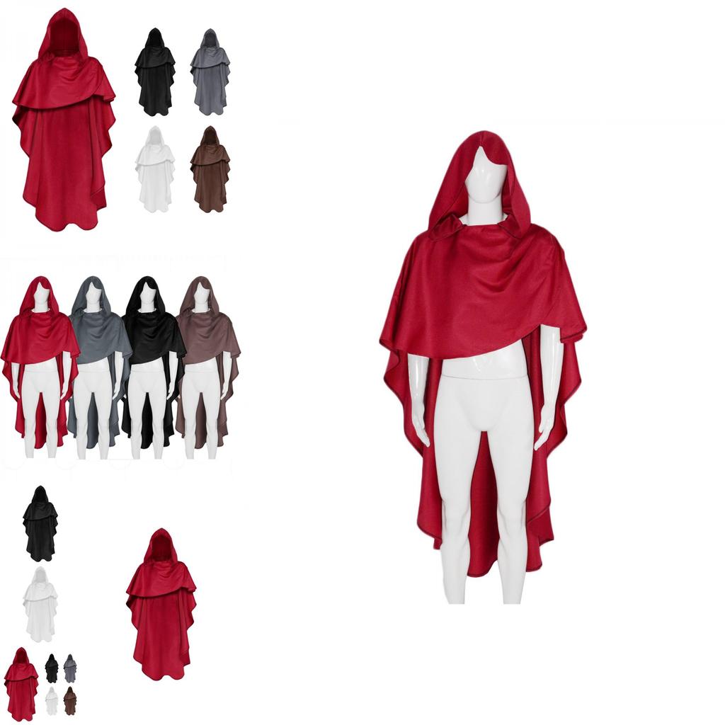 Stylish 2023 Medieval Knight Cloak Halloween Cosplay Costume For Game Anime Role Play Black