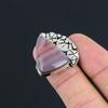 Trillion Botswana Agate Gemstone Statement Elegant Ring Jewelry 925 Silver US 8