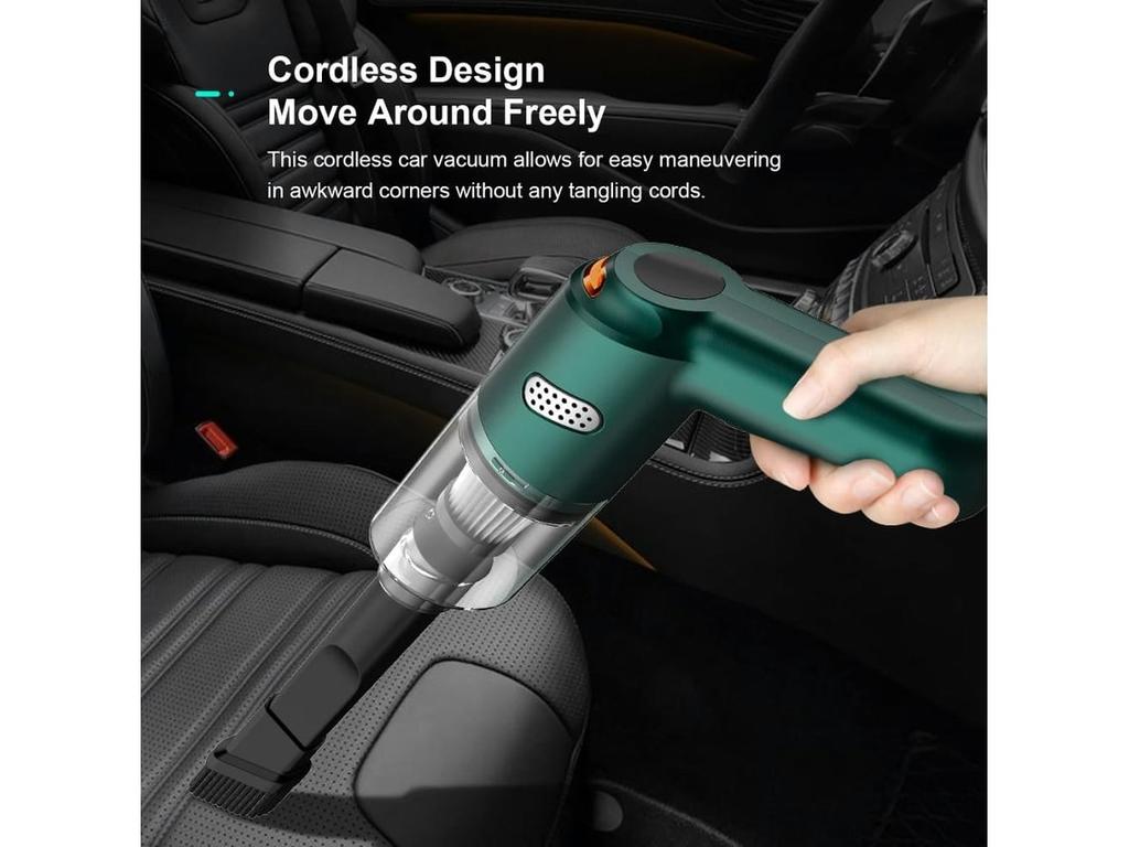 Cordless Handheld Car Vacuum, 10000Pa Wet & Dry Strong Suction – White