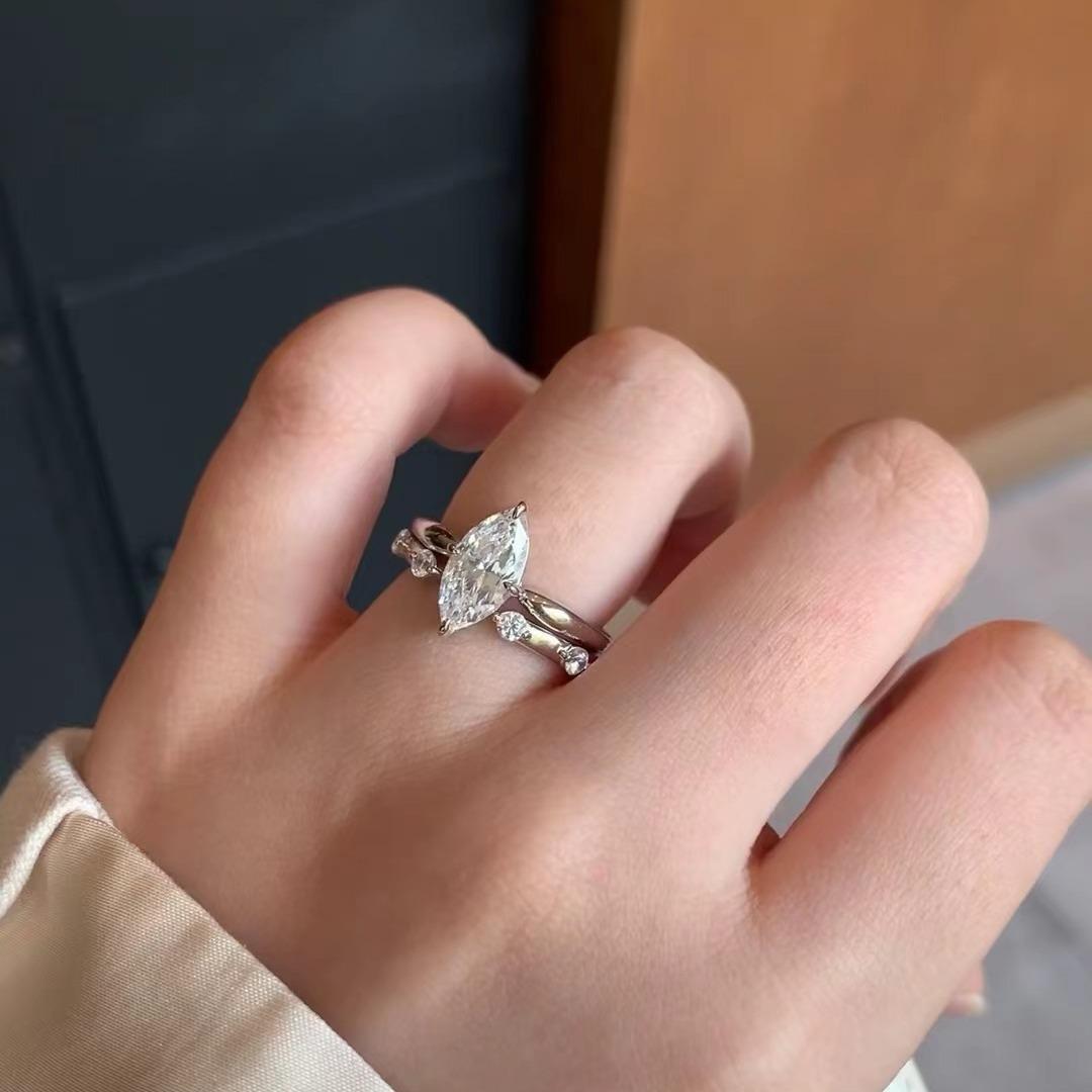 

Luxury Italian Medieval Marquise Ring: 925 Sterling Silver, Stackable & Versatile