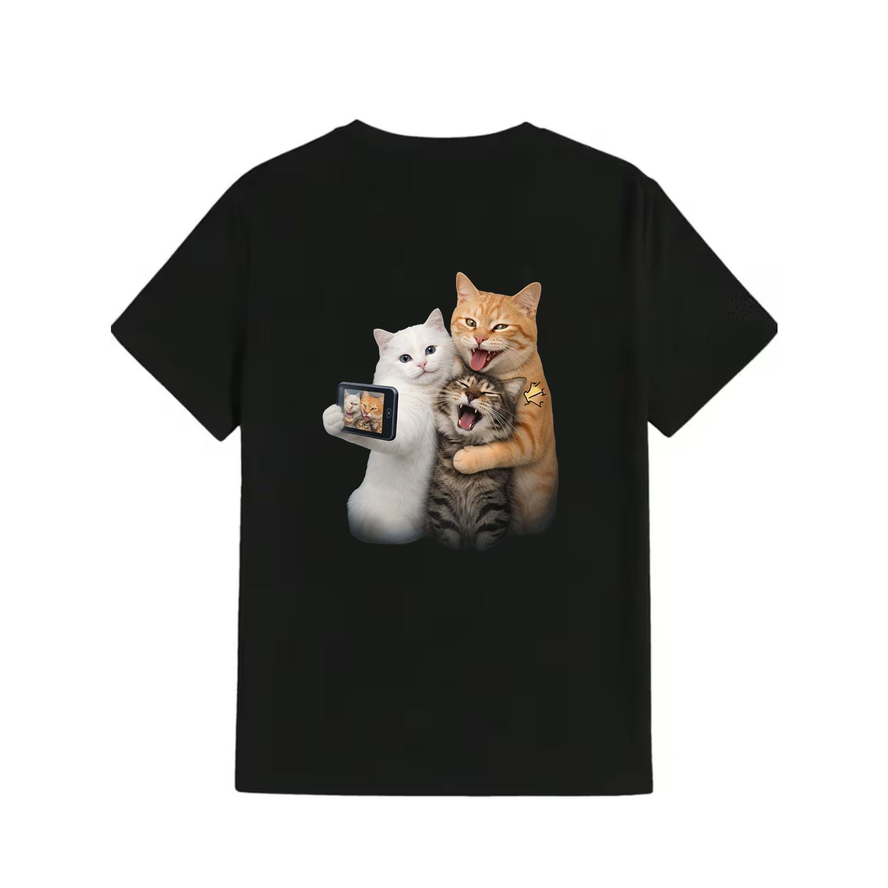 Cartoon Cat Short Sleeve Womens Short Sleeved Couples Short Sleeved Comfortable Home Short Sleeved Shirt Women ClothingFashion S