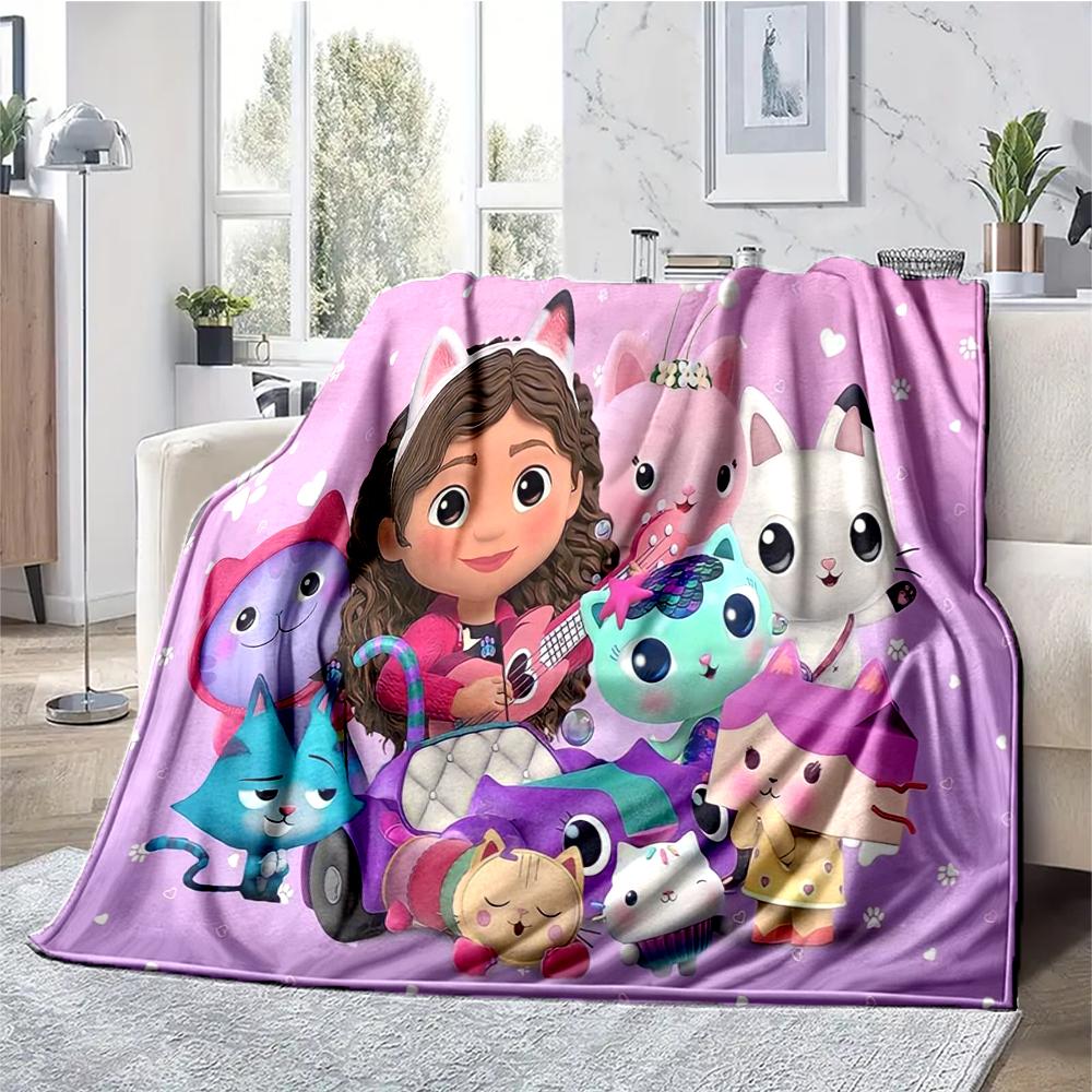 Gabby’s Dollhouse Theme Printed Blanket - Perfect for Couch, Bed, Travel & Outdoor Use | Machine Washable, Cozy & Durable.