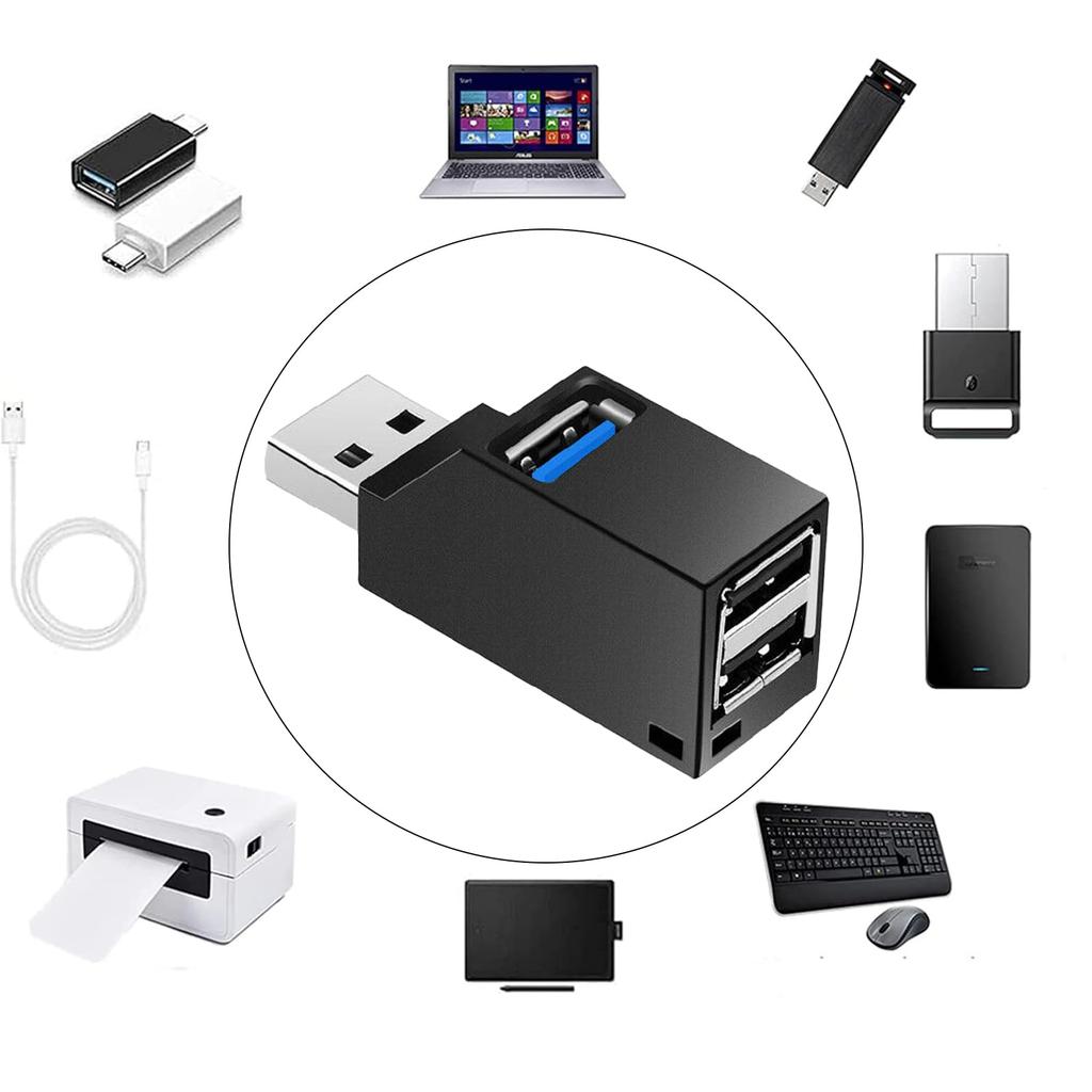 BOJIDO USB USB USB Combo Lightweight Design for Portable Data Perfect for Working from Home Hub, 3-Port 3.0 + 2.0 Hub, Bus-Powered, Ultra-Small,