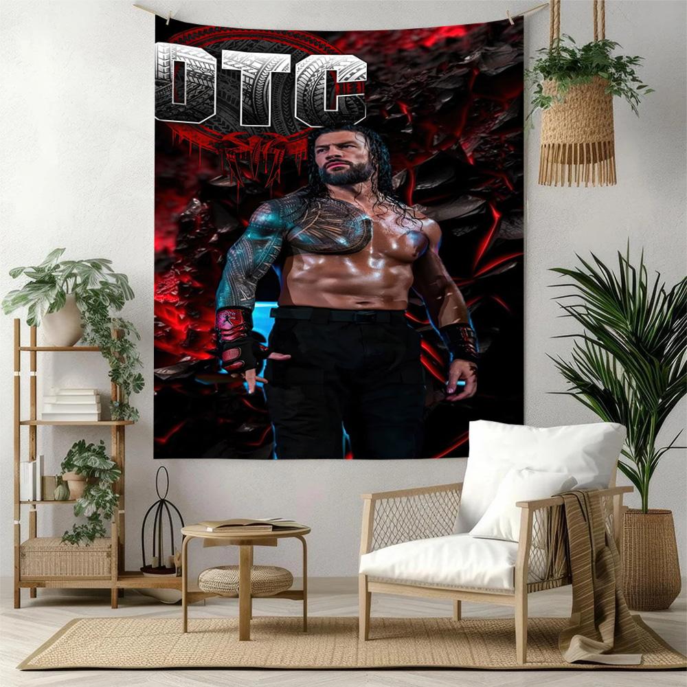 Roman Reigns2 Wall Decor Tapestry Art For Pet Memorial Birthdaywedding Party Backdrop Family Gift
