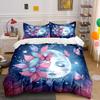 Floral Moon And Butterfly Design Exquisite Three-Piece Bedding Set Gift For Kids And Adults