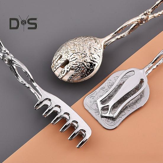 Kleště na pečivo Spona na bábovku Arabský styl Vintage Bufetové kleště Grilovací kleště do kuchyně Domácí dort pečení Dezerty Salát Smažení Grilování